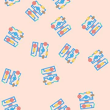 Electric circuit electrical engineer vector seamless pattern Stock Illustration