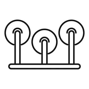 Electric circuit with round elements on a platform is connecting something Stock Illustration