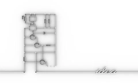 Electric circuit scheme. Thin line style illustration Stock Illustration