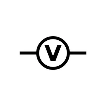 Electric Circuit Voltmeter Flat Vector Icon Illustrazione stock