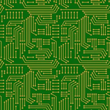 Electric circuitry pattern seamless. Microcircuit background. Circuit board t イラスト素材
