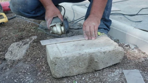 Electric circular machine with sharp blade disc for cutting different types of Stock Footage 233923131