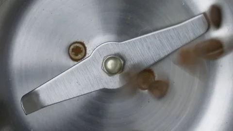 Electric coffee grinder High angle view audio Stock Footage 101769863