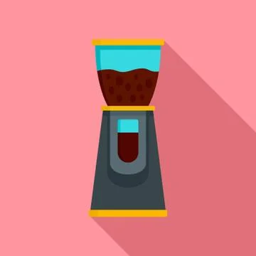Electric coffee grinder icon, flat style Stock Illustration