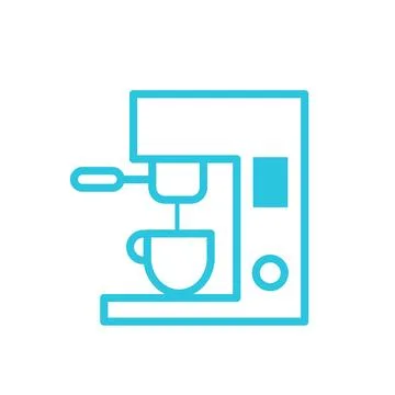 Electric coffee machine icon. Isolated on white background. From blue icon se Stock Illustration
