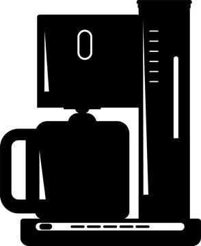 Electric Coffee Maker Icon in flat style. Vector Illustration Illustrazione stock