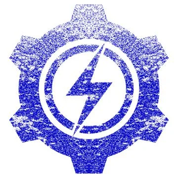 Electric Cogwheel Textured Icon Stock Illustration