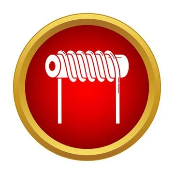 Electric coil icon representing inductance and electronics concepts Stock Illustration
