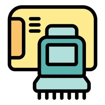 Electric comb removing lice from a head louse treatment card icon Stock Illustration