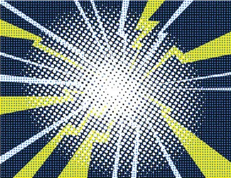 Electric Comic book explosion white yellow purple background vector illustration 스톡 일러스트
