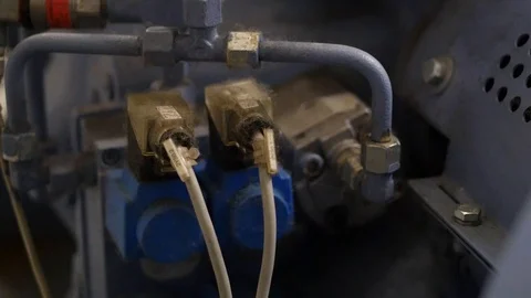 Electric components on industry machine Stock Footage 88408833