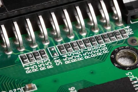 Electric components macro Stock Photos