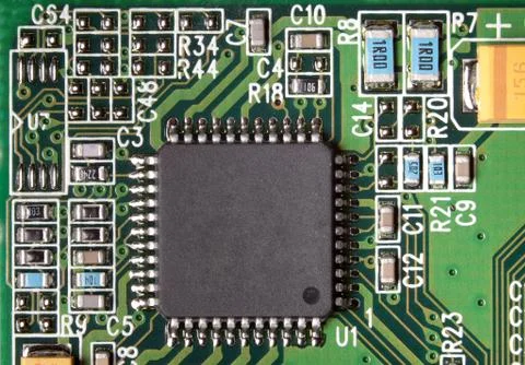 Electric components macro Stock-Fotos