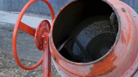Electric Concrete mixer machine working on a construction site. Stock Footage 139916610