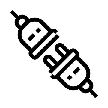Electric connection plug and socket line icon Illustrazione stock