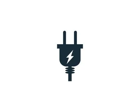 Electric Connection Wire Icon Vector Logo Template Illustration Design Stock Illustration