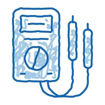 Electric control panel doodle icon hand drawn illustration Ilustración de archivo