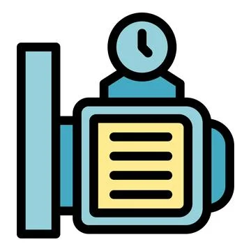 Electric control panel managing energy consumption with clock symbol displayi Stock Illustration