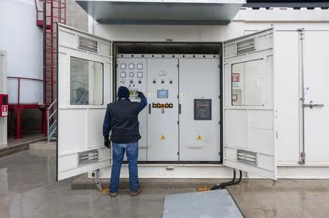 Electric control panel. Technology Stock Photos