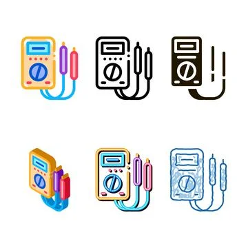 Electric control variety panel icon vector outline Stock Illustration