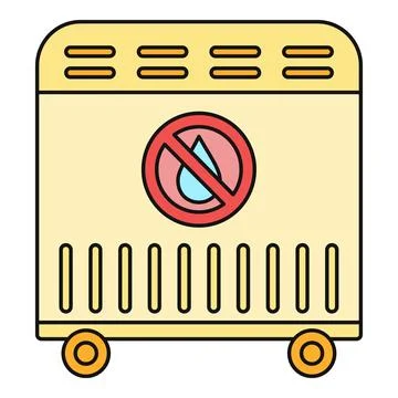 Electric convector heater with no water warning icon Illustrazione stock