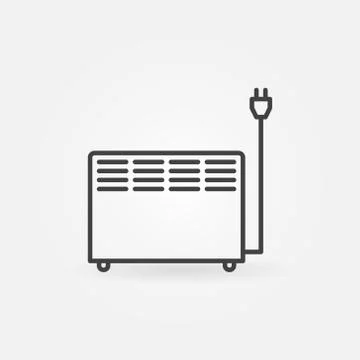 Electric convector heater vector concept outline icon 스톡 일러스트