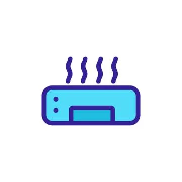 Electric convector vector icon. Isolated contour symbol illustration Illustrazione stock
