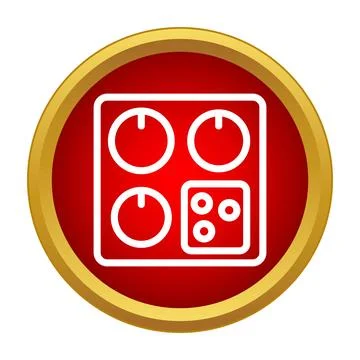 Electric cooktop appliance control panel icon Stock Illustration