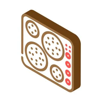 Electric cooktop isometric icon vector illustration Stock Illustration