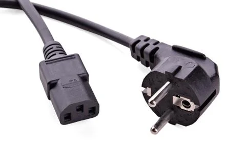 Electric cord plug-and-socket Foto stock