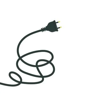 Electric cord with tangled cable vector illustration design Illustrazione stock