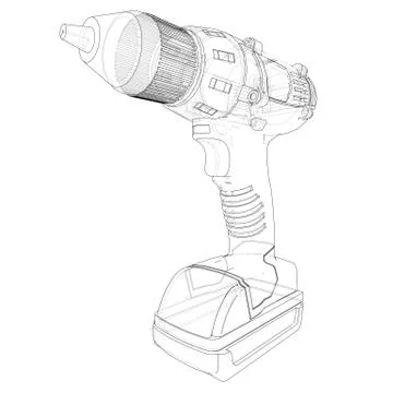 Electric cordless screwdriver Illustrazione stock