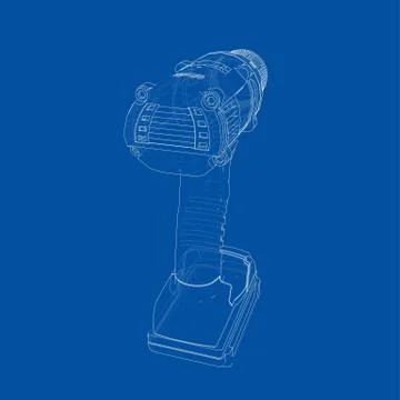 Electric cordless screwdriver. Vector 库存插图