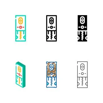 Electric corkscrew wine variants color icon vector Stock Illustration