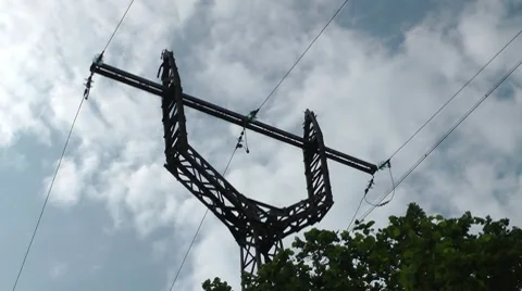 Electric current line very much a high voltage Video stock 8663700