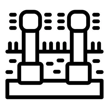 Electric current passing through circuit breaker icon outline style Illustrazione stock