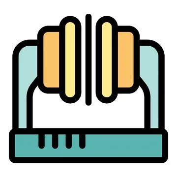 Electric current passing through induction coil mounted on platform Stock Illustration