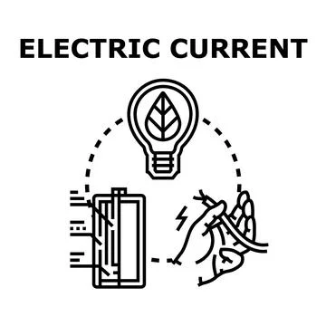 Electric current power energy concept with alternative sources Stock Illustration