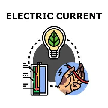 Electric current power energy concept with alternative sources Stock Illustration