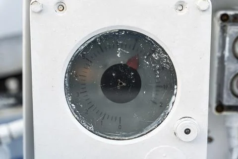 Electric deck control panel for lifting and lowering the anchor chain Stock Photos