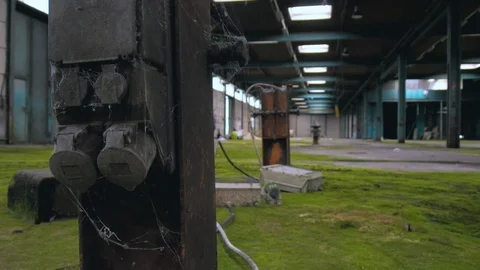 Electric device in abandoned fabric hall (lost places) 動画素材 79604172