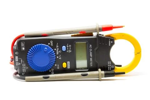 Electric  digital multimeter. 스톡 사진