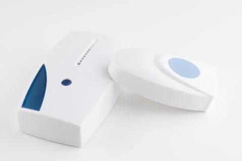 Electric doorbell with button Stock Photos
