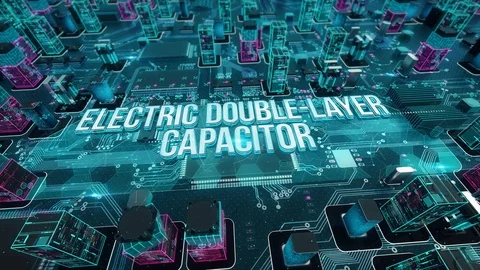 Electric double-layer capacitor with digital technology concept Stock Footage 103288964