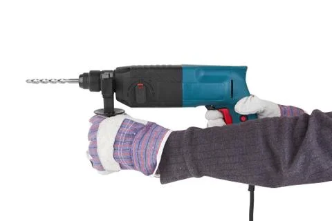 Electric drill with handle Stock Photos