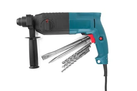 Electric drill with handle Stock Photos