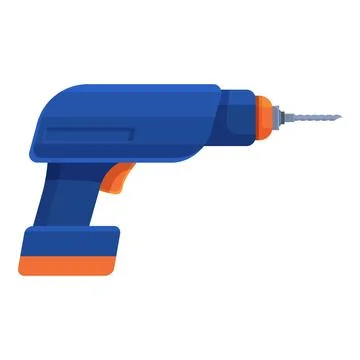 Electric drill holding with hand using for construction work Stock Illustration