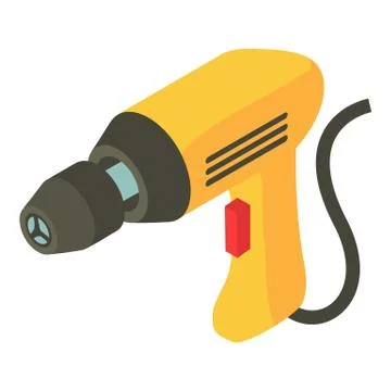 Electric drill icon, isometric 3d style Stock Illustration