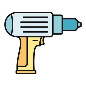 Electric drill icon representing construction and repair work Stock Illustration