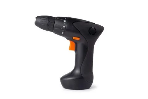 Electric drill isolated on white background with clipping path Stock Photos